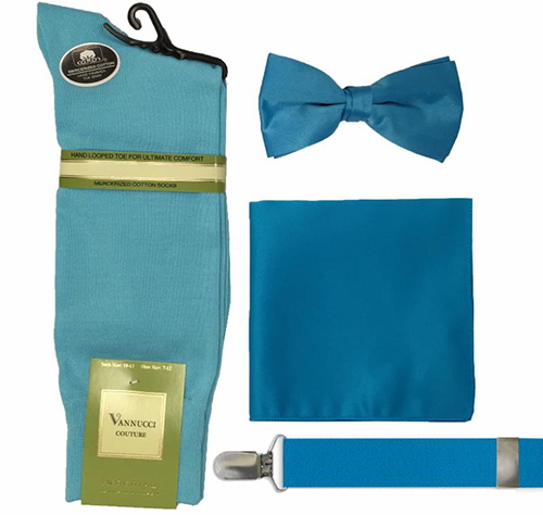 bow tie, suspenders and hankerchief sets